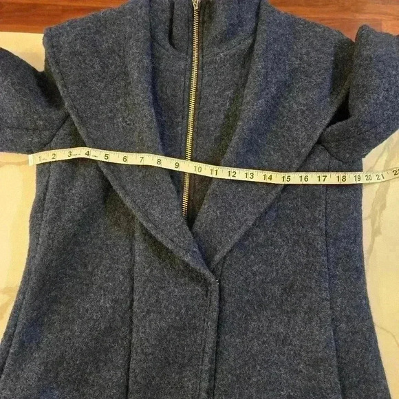 Club Monaco Kasppere Wool Zip Up Coat Blue Size Large - Picture 3 of 13